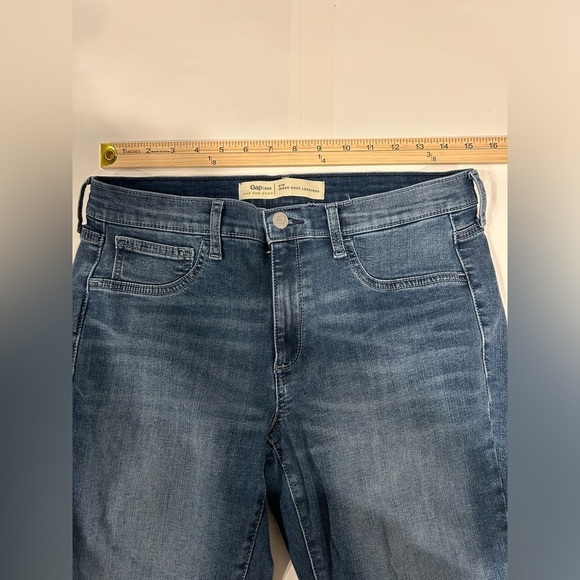 Gap Inner Cozy Legging Jeans Women’s 12 Dark Wash Raw Hem Stretch - Picture 6 of 10